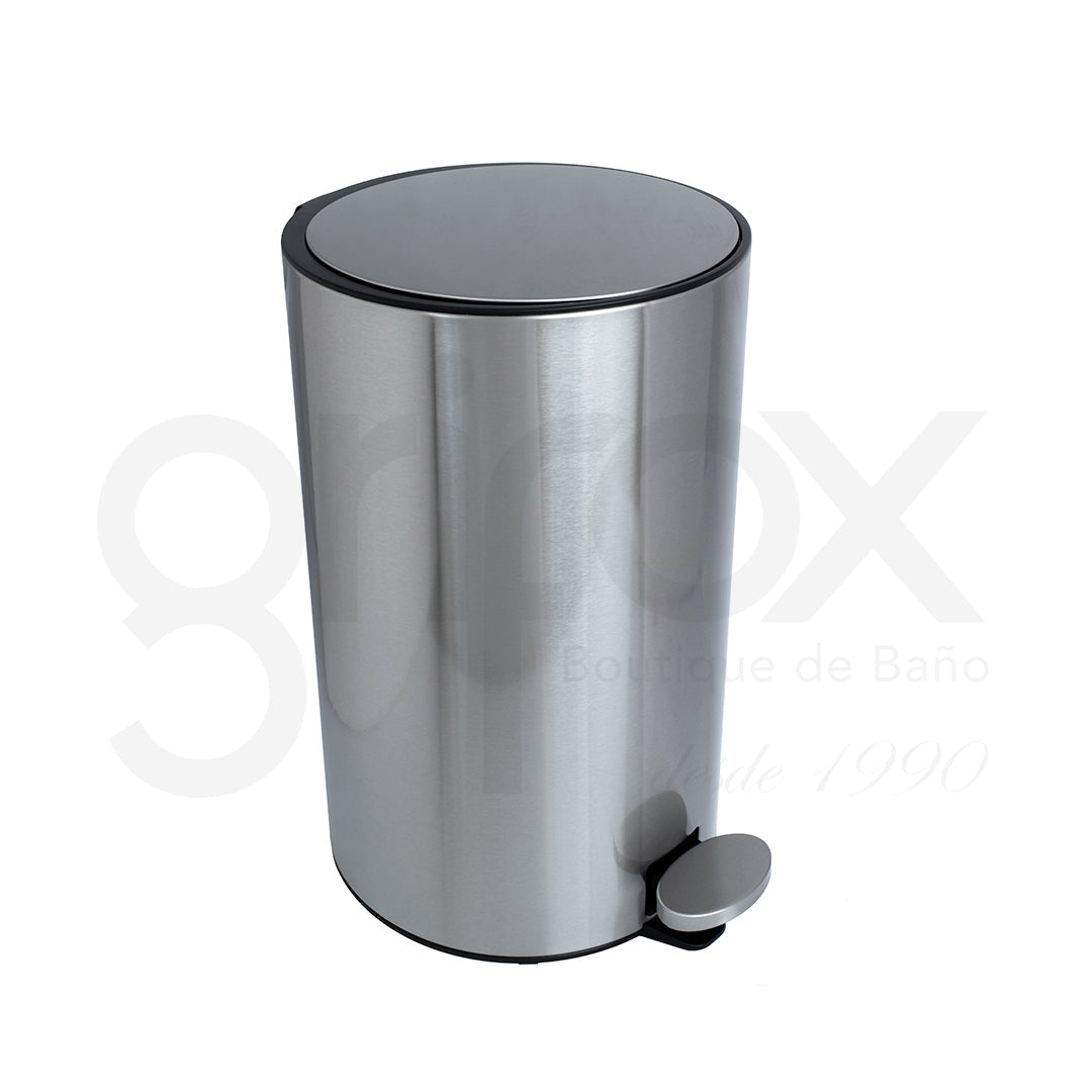 Papelera Redonda De Cocina  12 Lt Inox