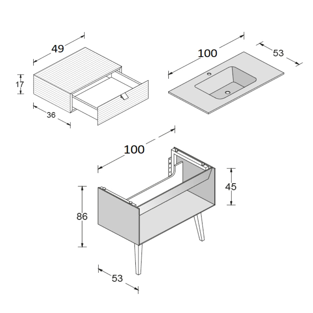 Lavamanos Con Mueble Doble Cajón Dama