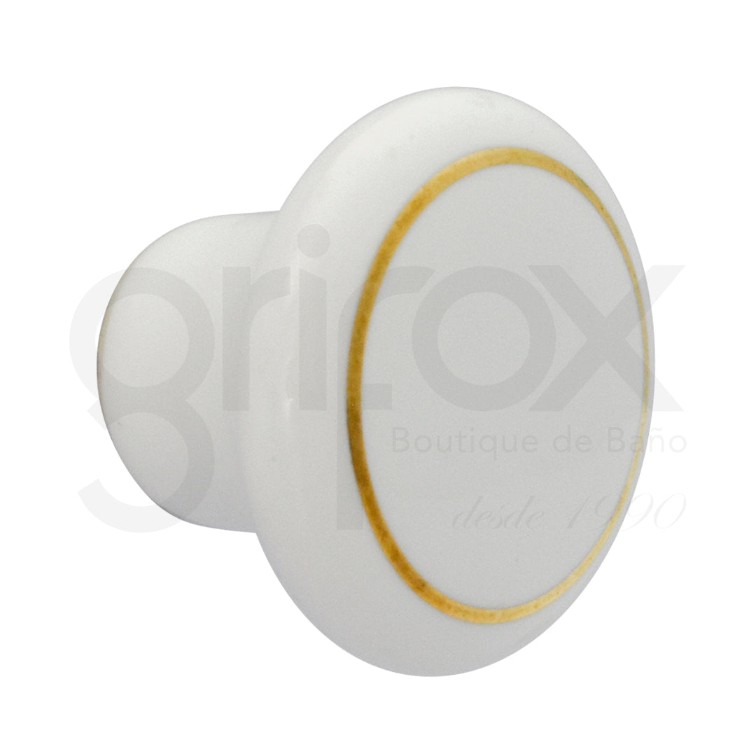 Boton Porcelana Aro Oro 25 Mm