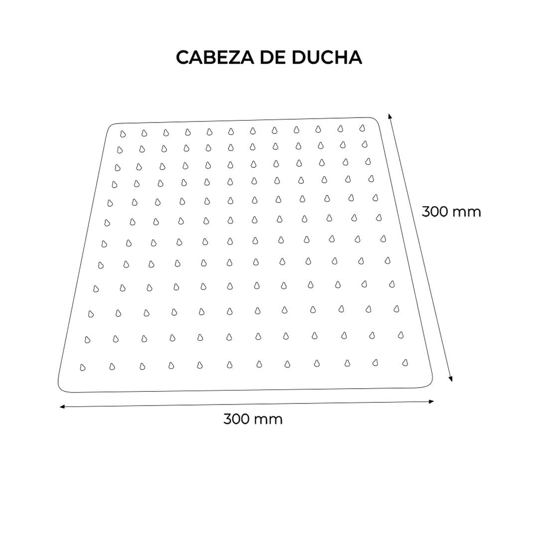 Cabeza De Ducha Cuadrada 30Cm