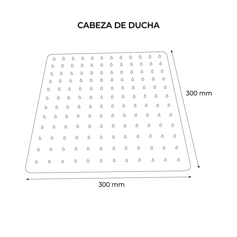 Cabeza De Ducha Cuadrada 30Cm