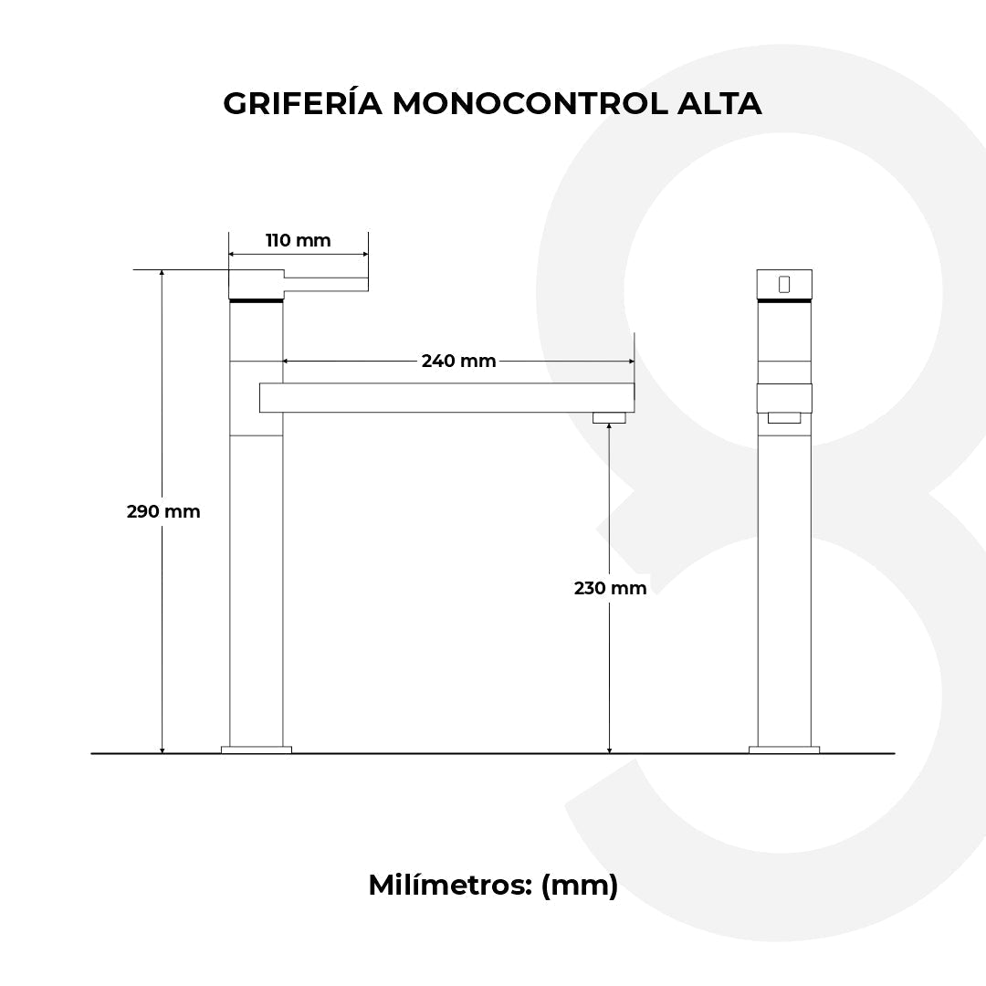 Grifería Monocontrol Alta