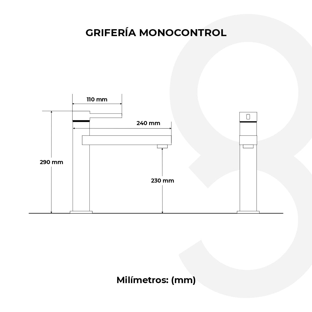 Grifería Monocontrol Para Baño