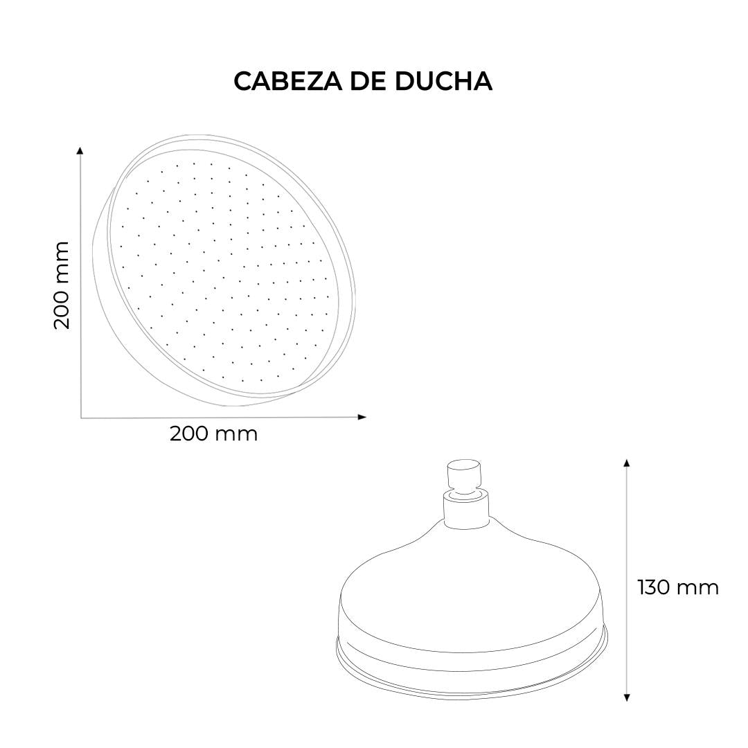 Cabeza De Ducha Acampanada 20Cm