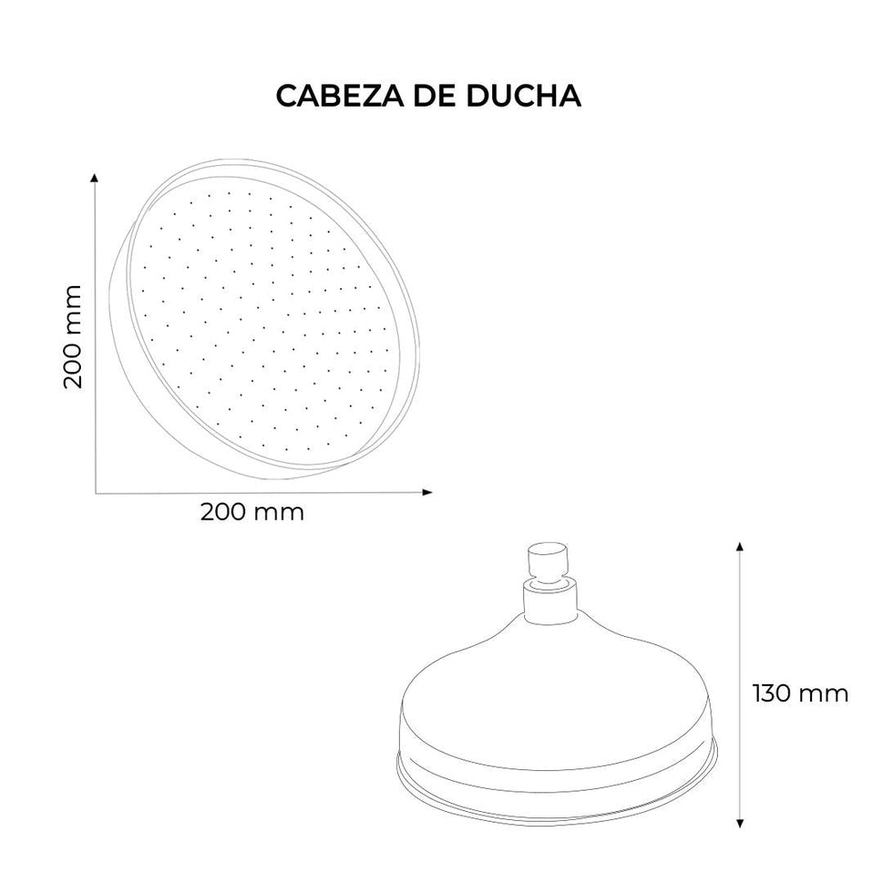 Cabeza De Ducha Acampanada 20Cm