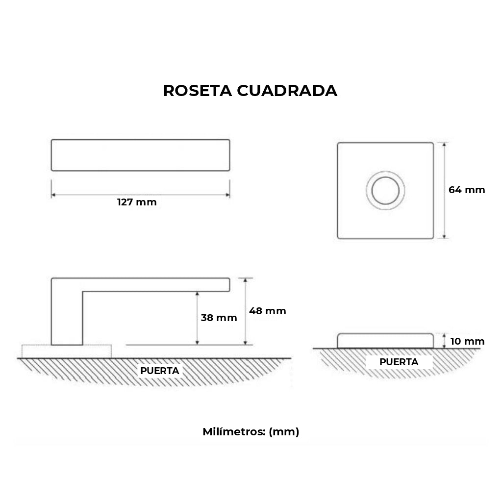 Juego De Manijas De Paso Con Escudo Cuadrado