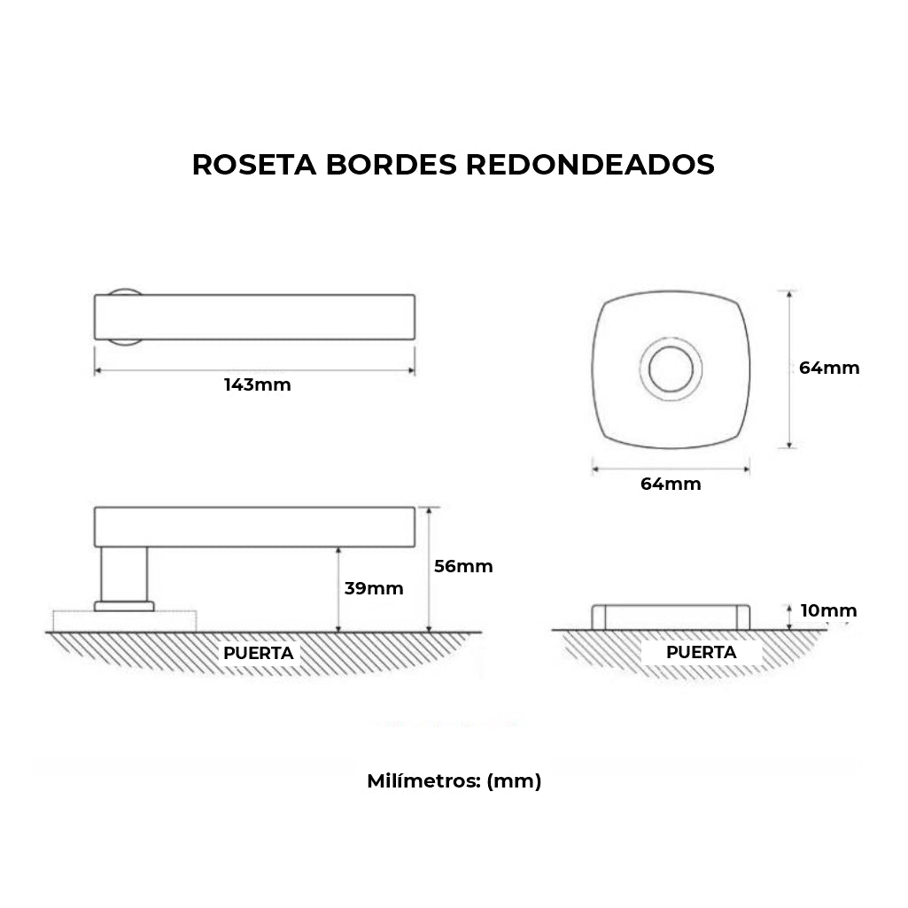 Juego De Manijas De Paso Con Escudo Cuadrado