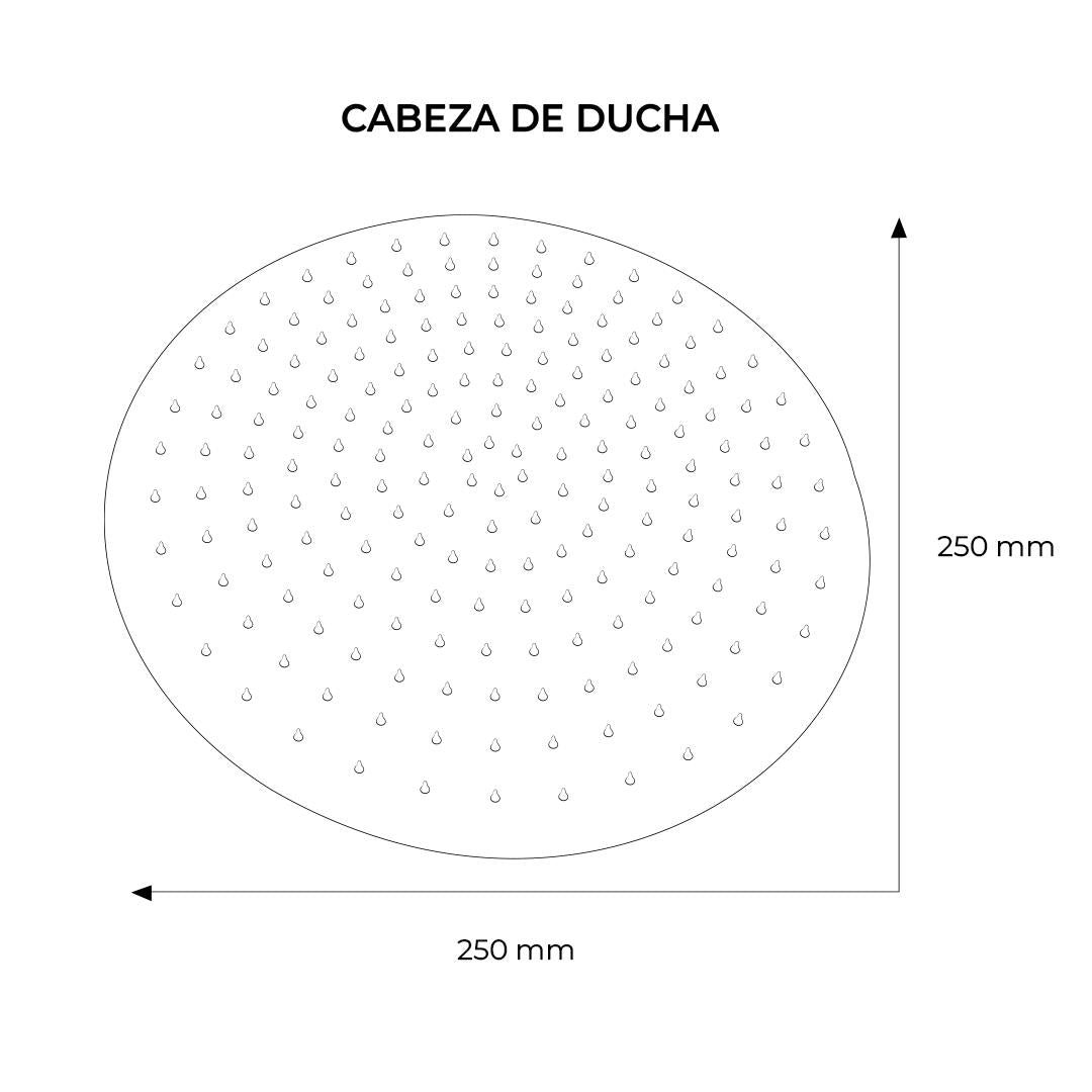 Cabeza De Ducha Redonda De 25Cm