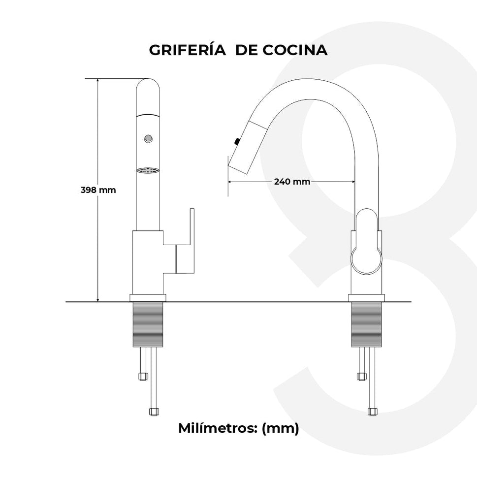 Griferia De Cocina Monocontrol Con Cabeza Extraible