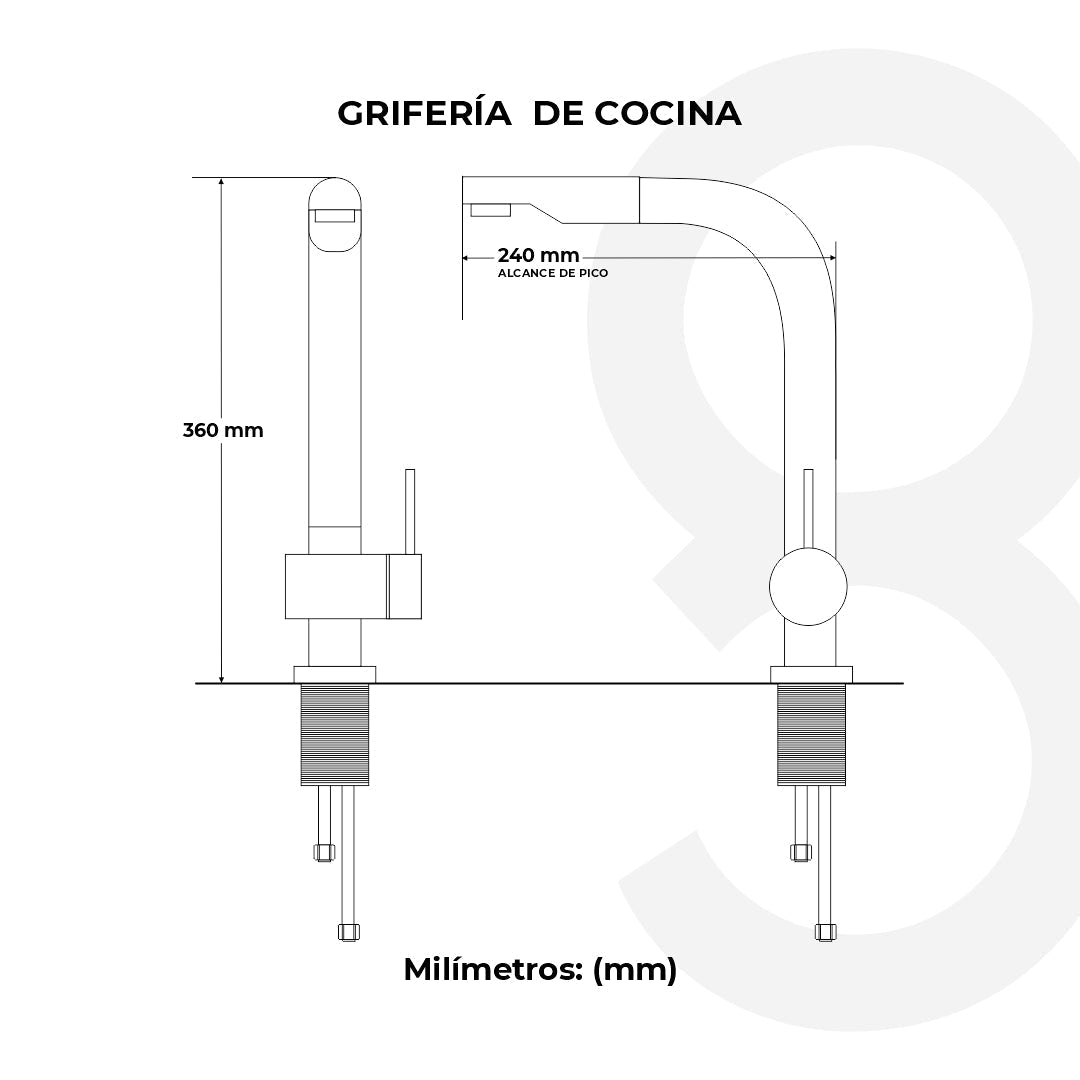 Grifería De Cocina Con Cabeza Extraible