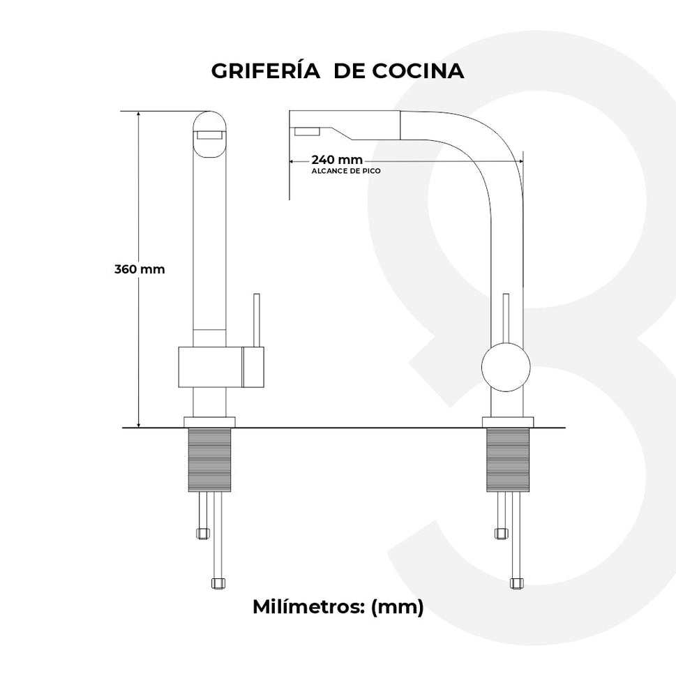 Grifería De Cocina Con Cabeza Extraible