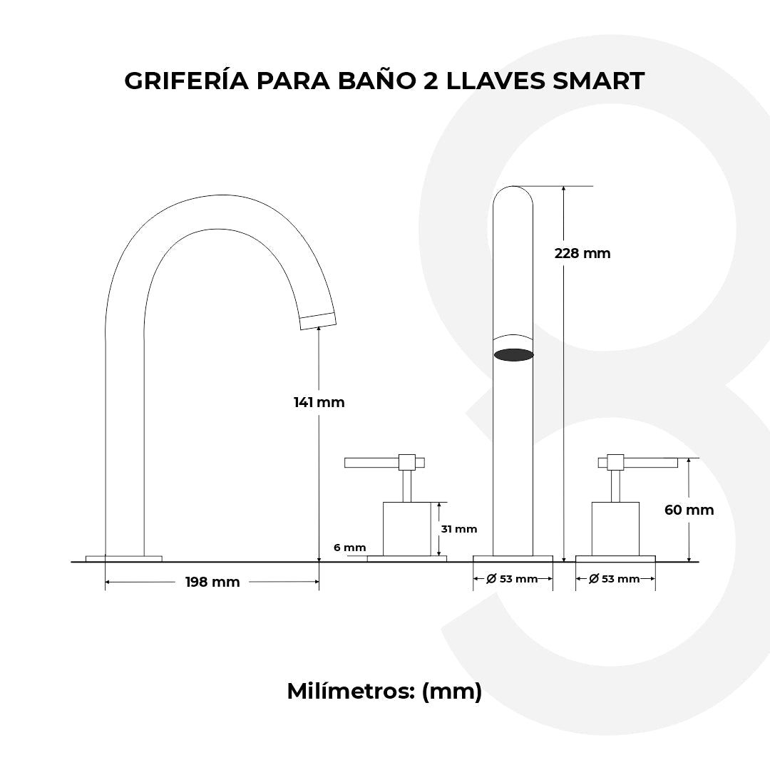 Grifería Para Baño / Smart / Mando Cruz