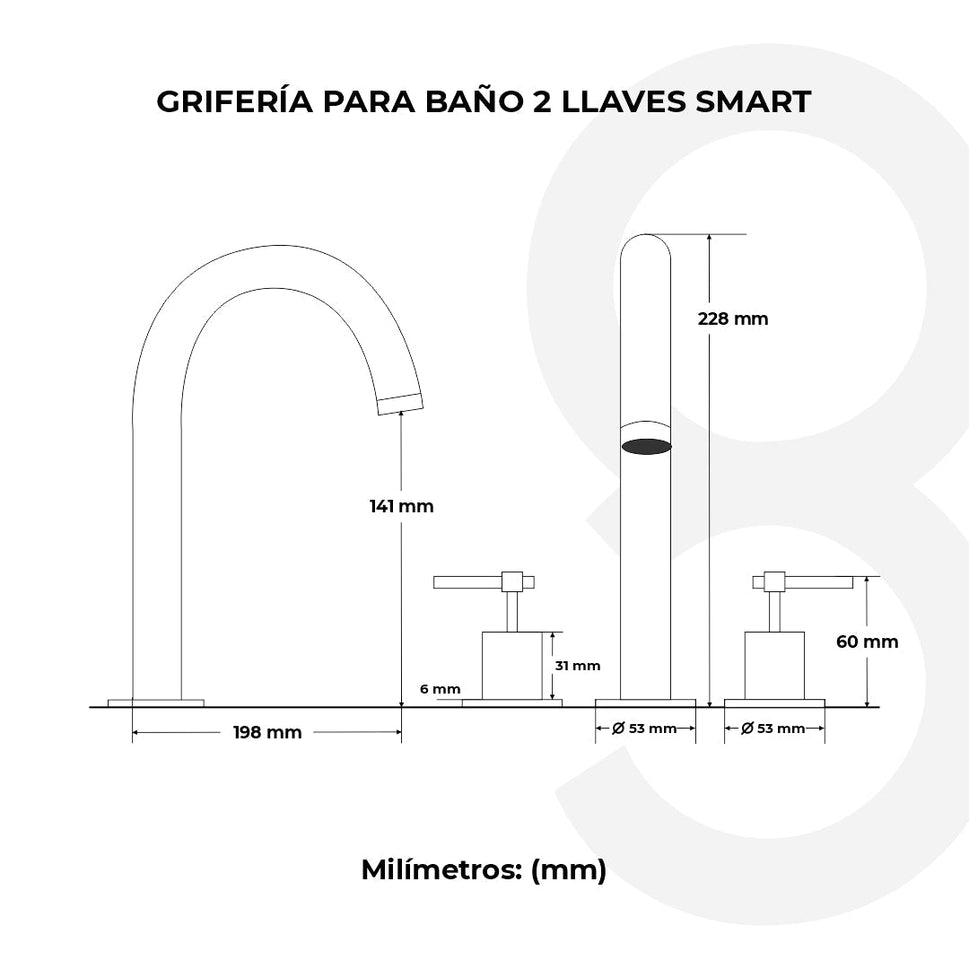 Grifería Para Baño / Smart / Mando Cruz