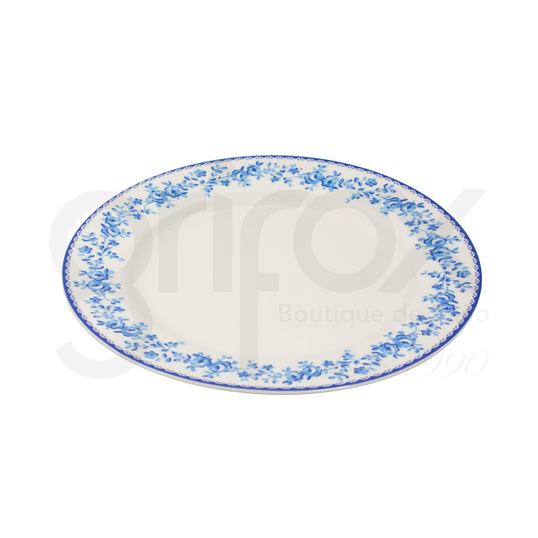 Plato 25Cm Blanco Azul