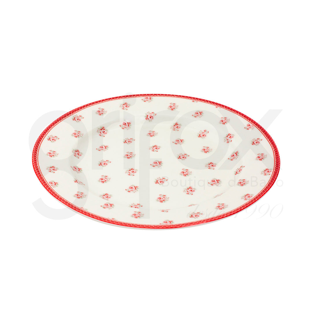 Plato 20Cm Rojo Blanco Lucia