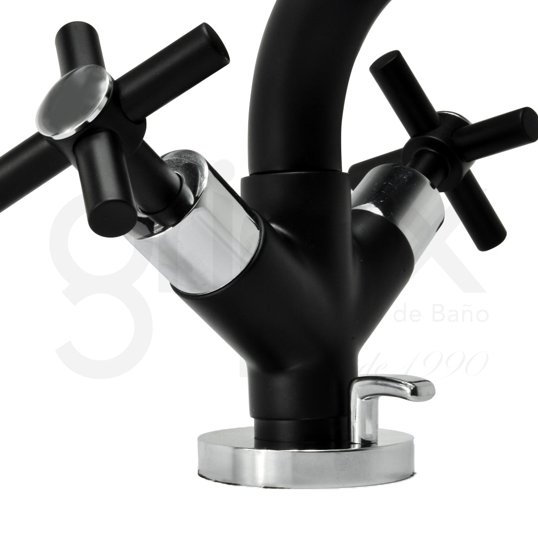 Griferia Bidet 1 Hueco Cromo Negro C/Desague