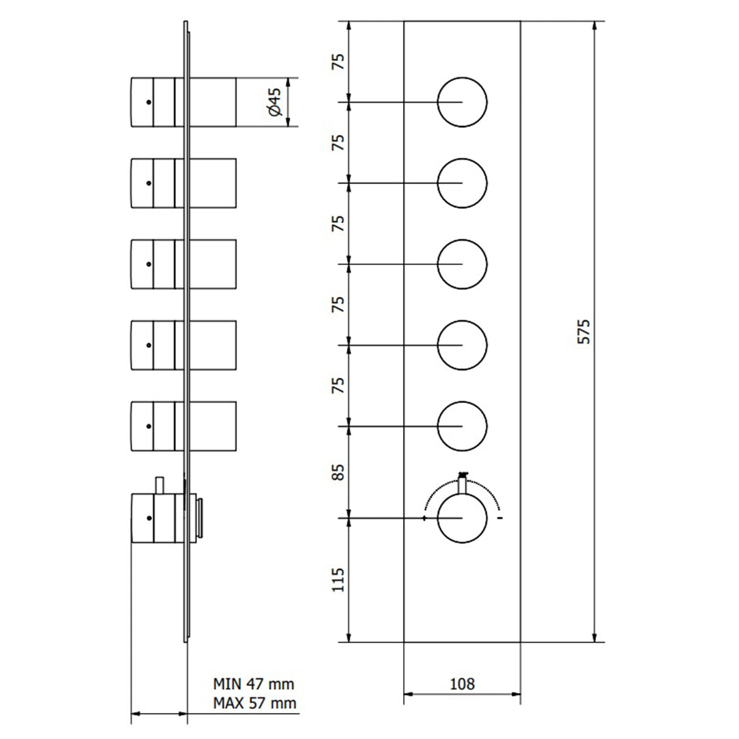 Mezclador Termostatico De Ducha 5 Vias