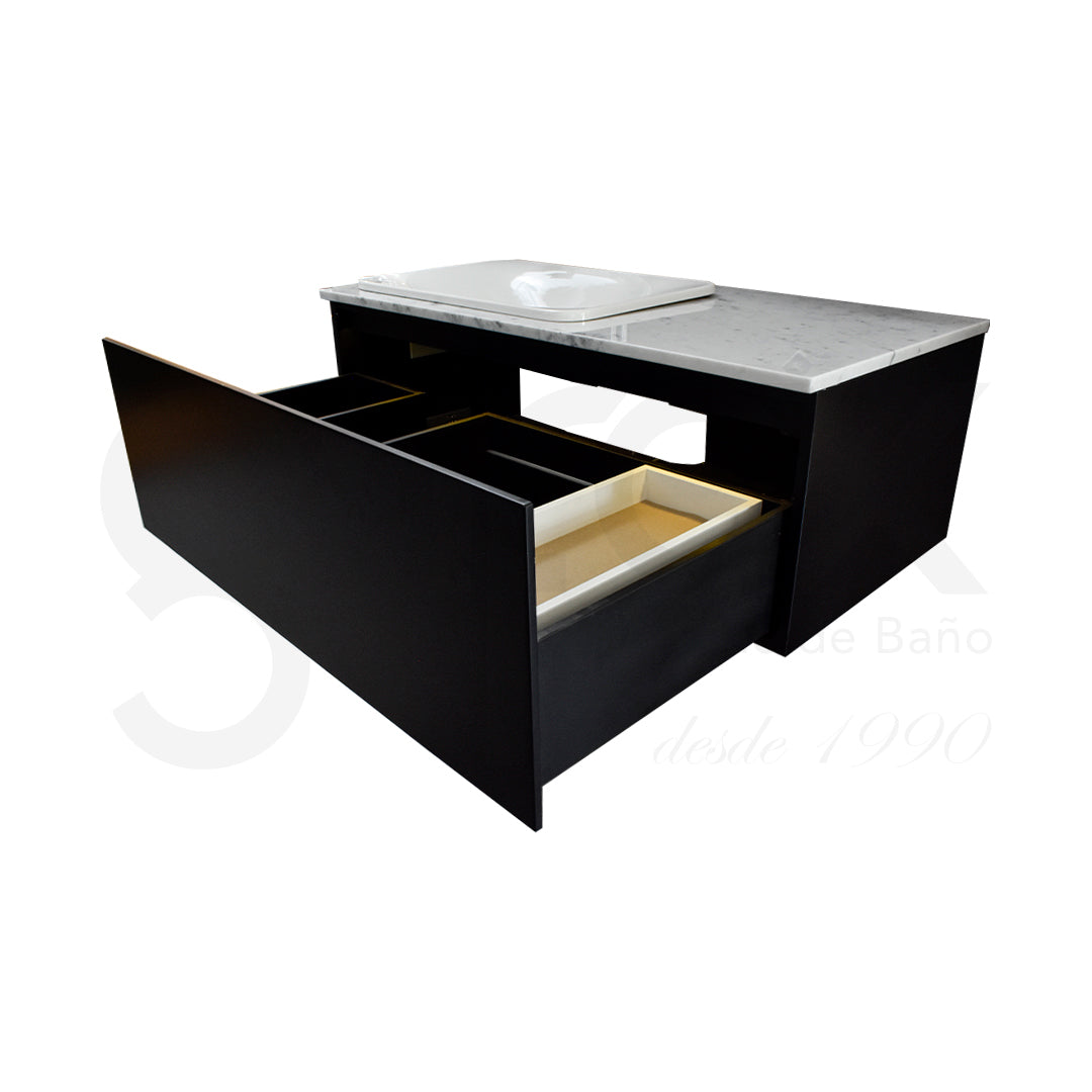 Mueble Con Meson 1050 S/Lavamanos Cajon Con Luz