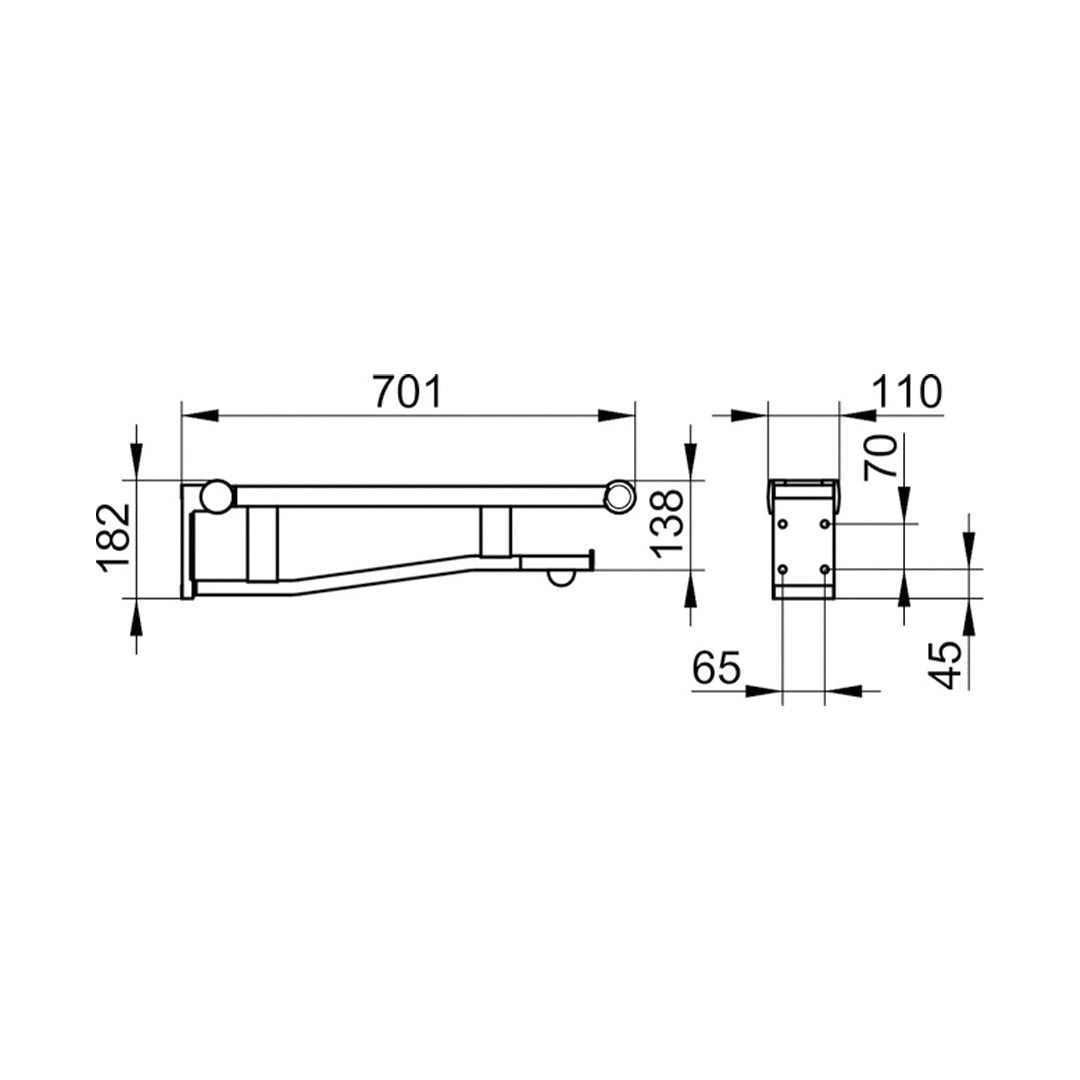 Asidero Plegable C/Portarrollo Blanco Cromo Plan