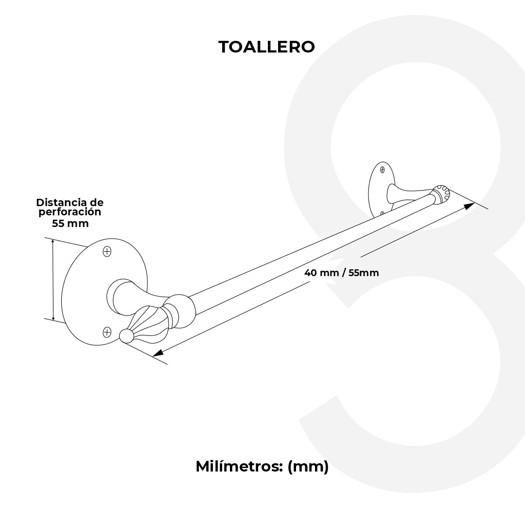 Toallero Barra 55Cm Flora