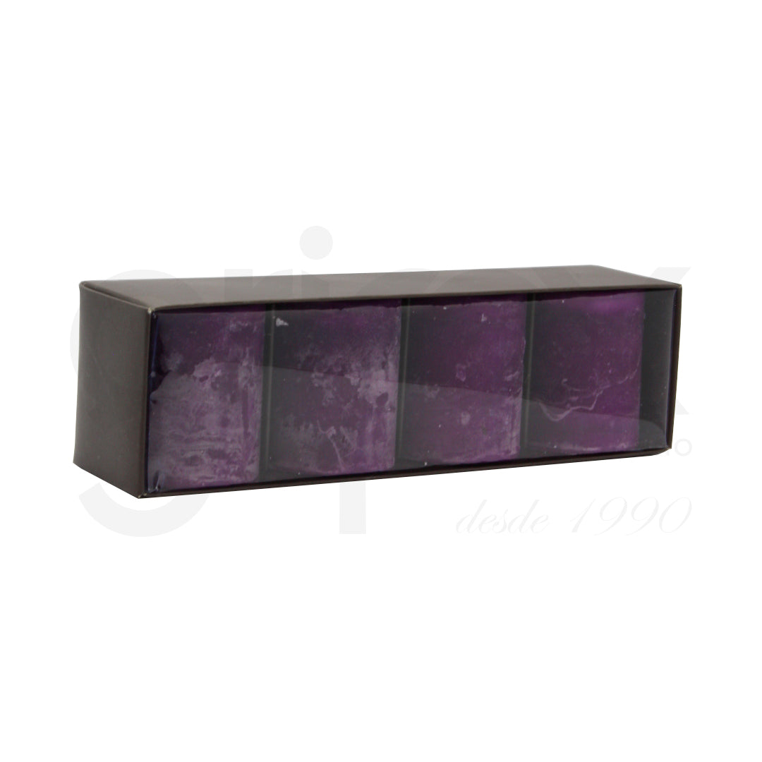 Set De4 Velas Rusticas Violeta