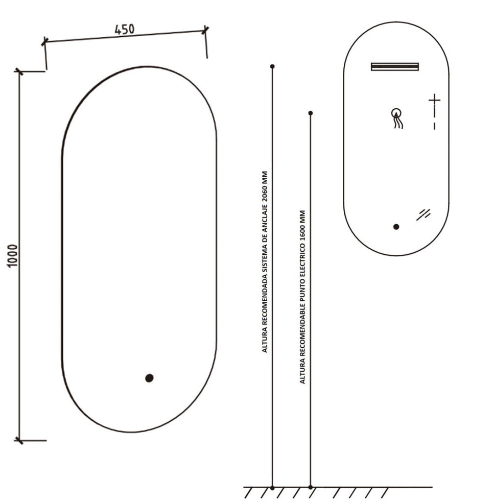 Espejo De Pared Luz Led Luxyry