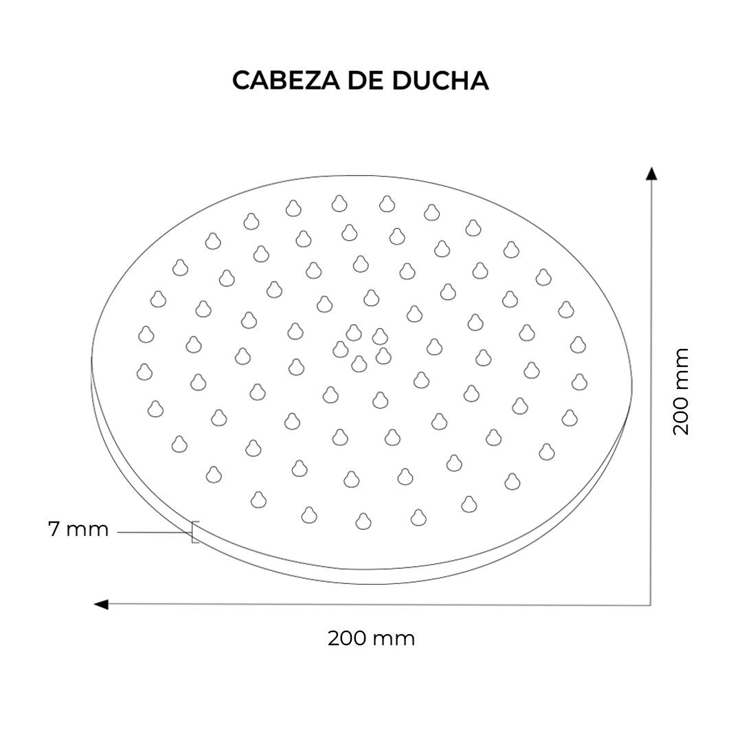 Cabeza De Ducha Gruesa Redonda De 20Cm