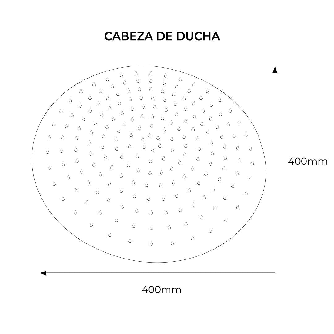 Cabeza De Ducha Redonda De 40Cm