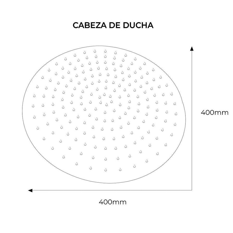 Cabeza De Ducha Redonda De 40Cm