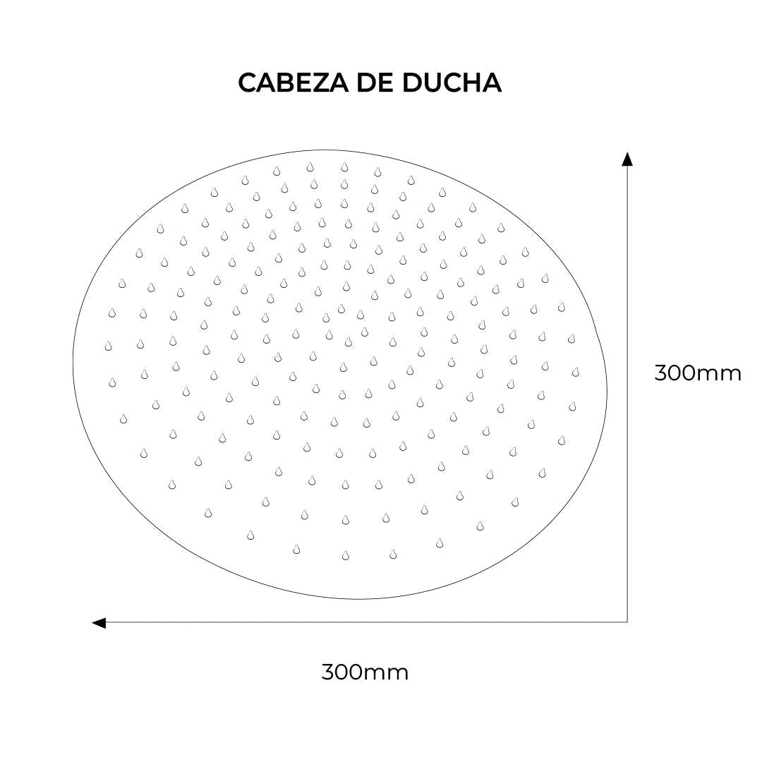 Cabeza De Ducha Redonda 30Cm