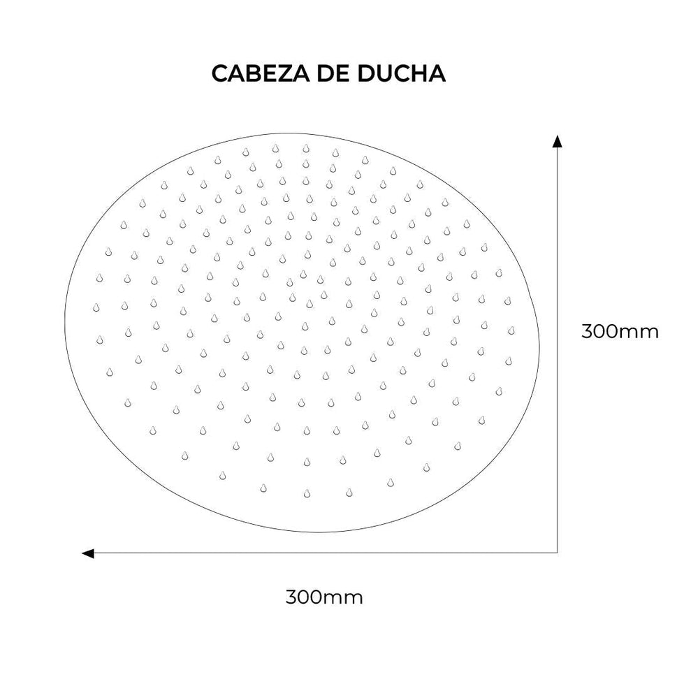 Cabeza De Ducha Redonda 30Cm