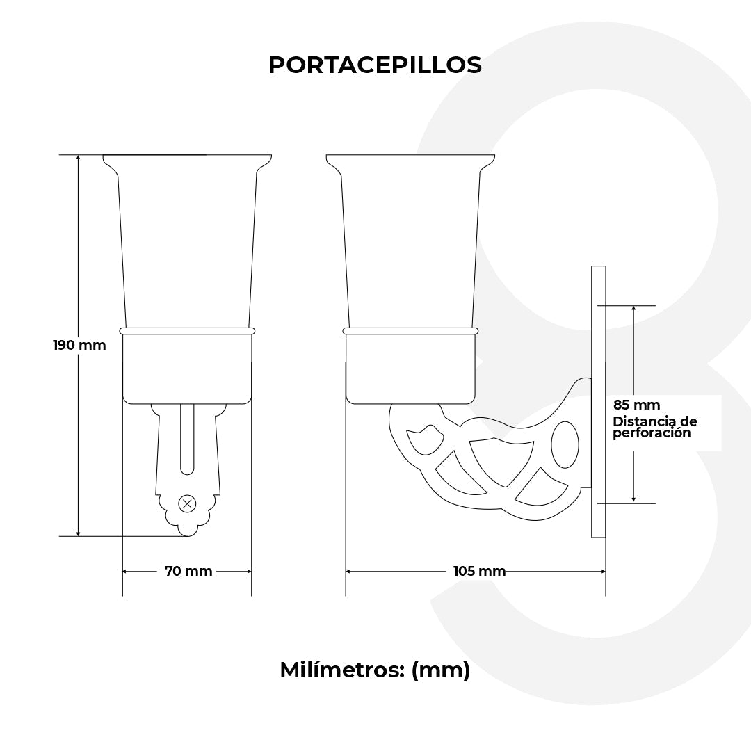 Portacepillos De Pared Clásica