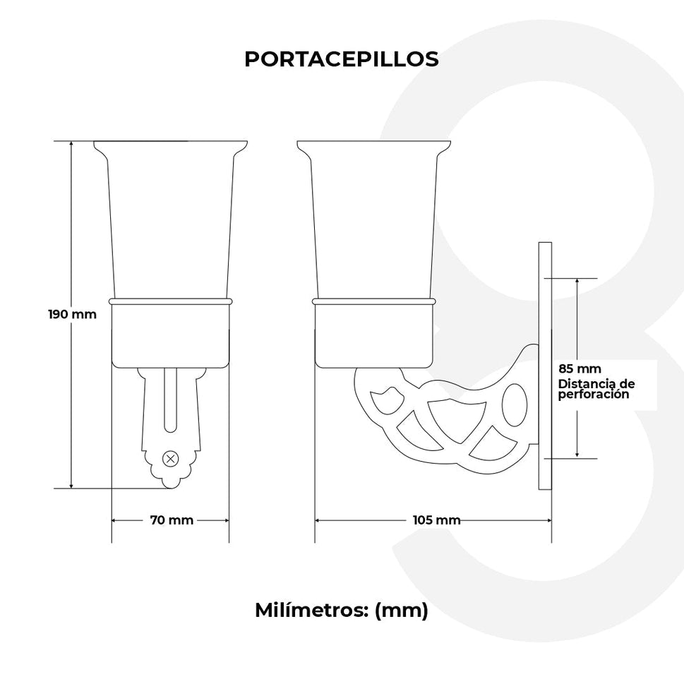 Portacepillos De Pared Clásica